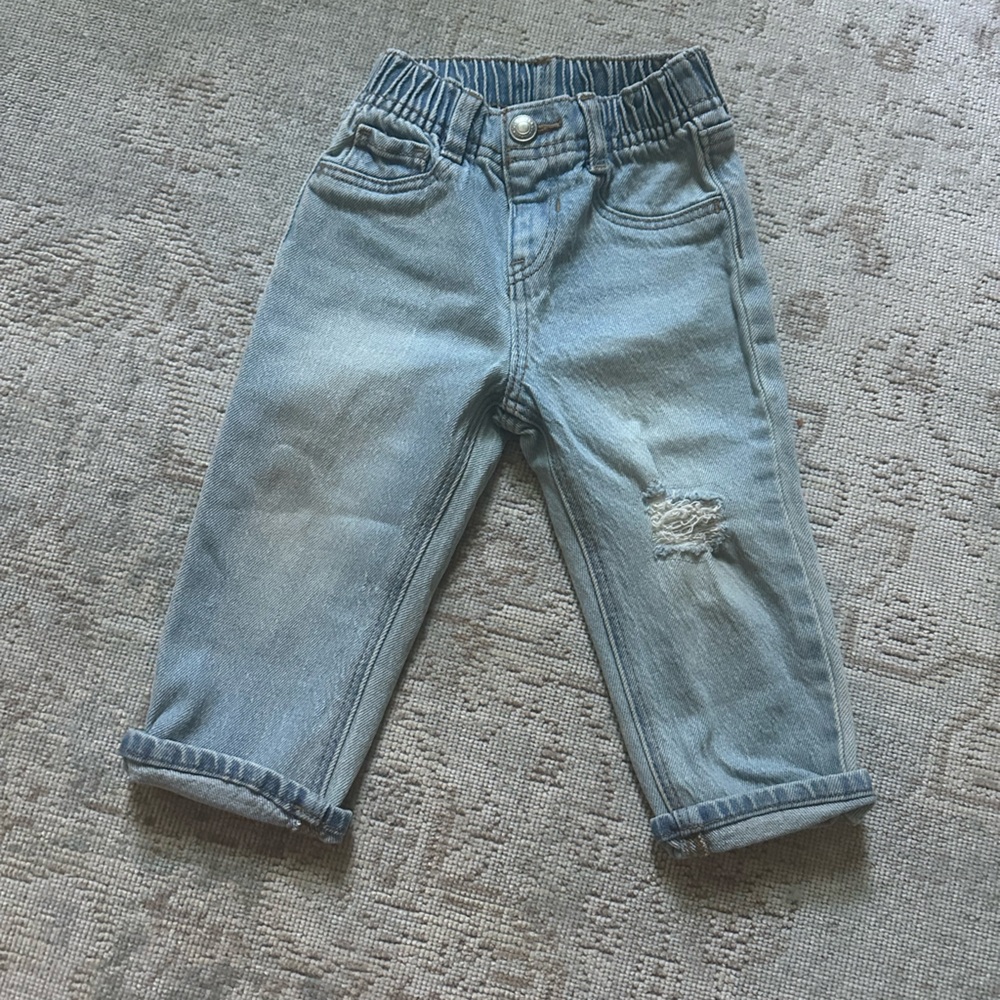 Old Navy Light Blue Denim Jeans relaxed fit 12-18 mo